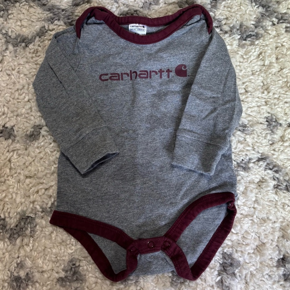 Carhartt Gray and Red Bodysuit with Logo